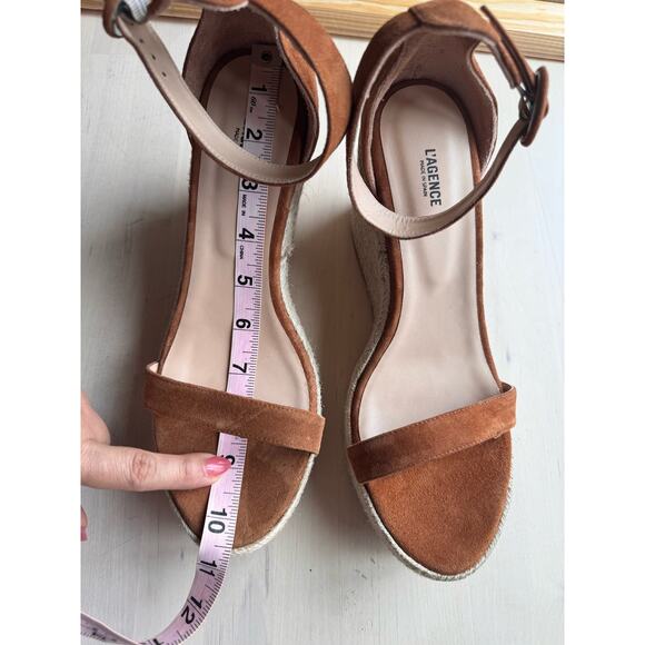 L'AGENCE Elysee Suede Espadrille Wedge Sandals  size 40/ us 10 - Picture 6 of 10